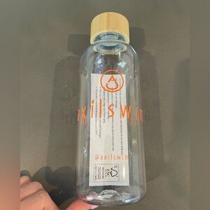 Axil Swim Clear Glass Water Bottle with Bamboo Lid